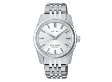 King Seiko 37mm esfera plata