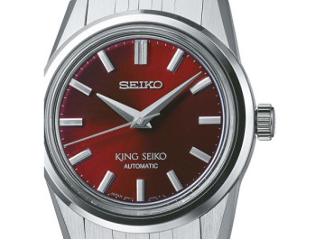 King Seiko 37mm esfera roja...